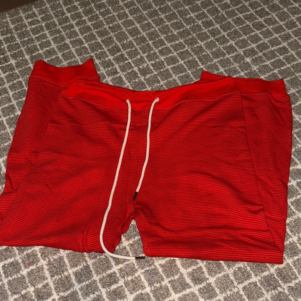 THE GREAT. Striped Bright Red Cotton Garment